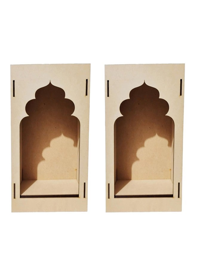 LET'S DIY طقم ديكور حائط "جاروكا" من خشب MDF غير مكتمل الصنع - صندوق خشبي عادي مقطوع يدويًا لتزيين المنزل بشكل إبداعي، وإطار قابل للتخصيص للأعمال الفنية والرسم والمشاريع اليدوية. - Image 1